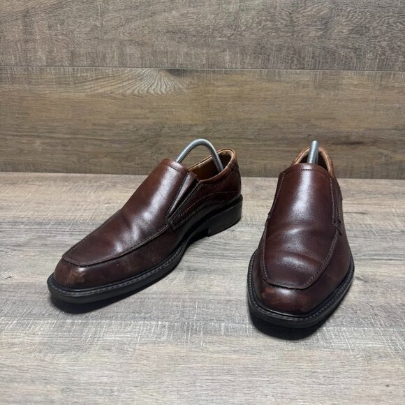 Ecco Apron Toe Brown Leather Loafers Men's Size EU 41 - Picture 1 of 7